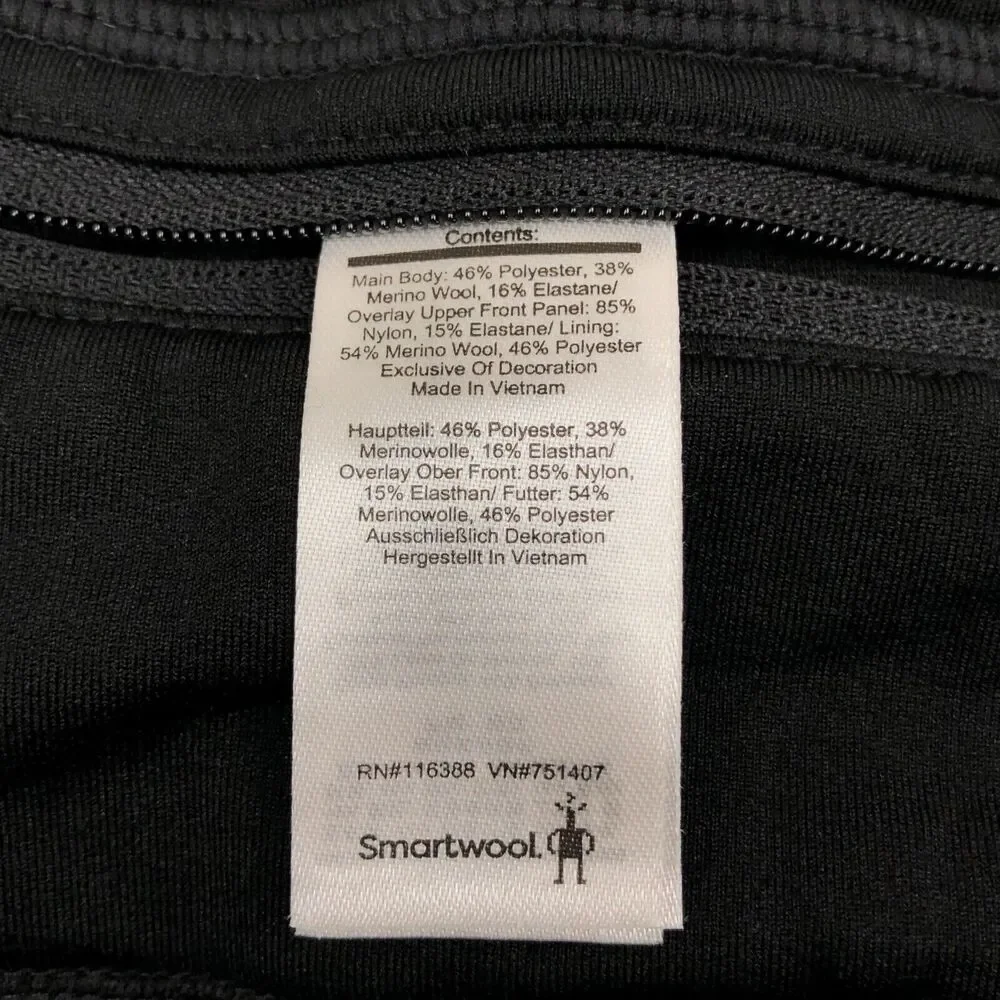 Smartwool Merino Sport Fleece Wind Tights Pants Black Merino Wool Mens XL EUC